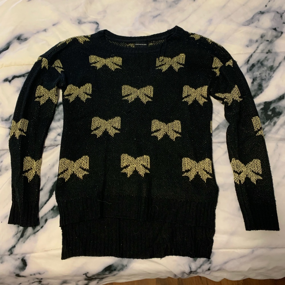 Gold bows Sweater